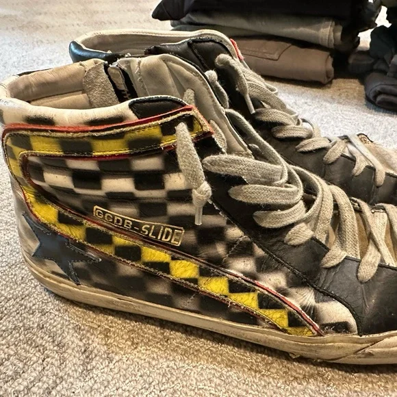 Golden Goose GGDB Slide Leather High-Top Sneakers 43 - Picture 5 of 9